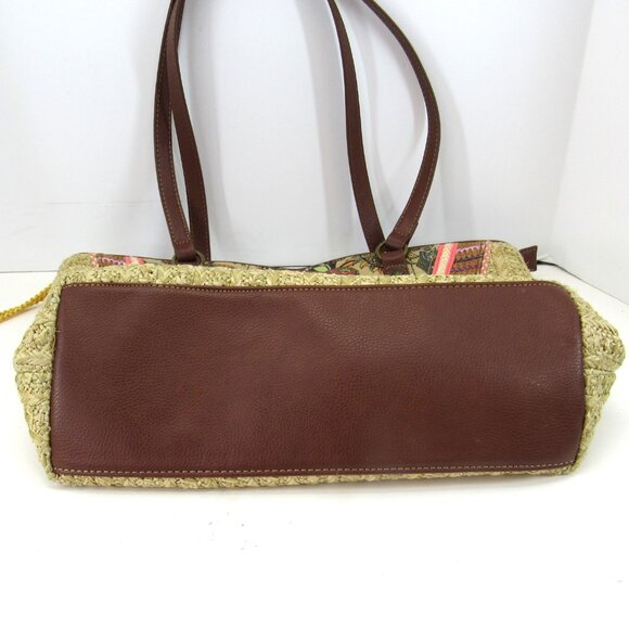 Sakroots Meadow Medium Beige and Multicolor Satchel with Embroidered Owl - Picture 10 of 11